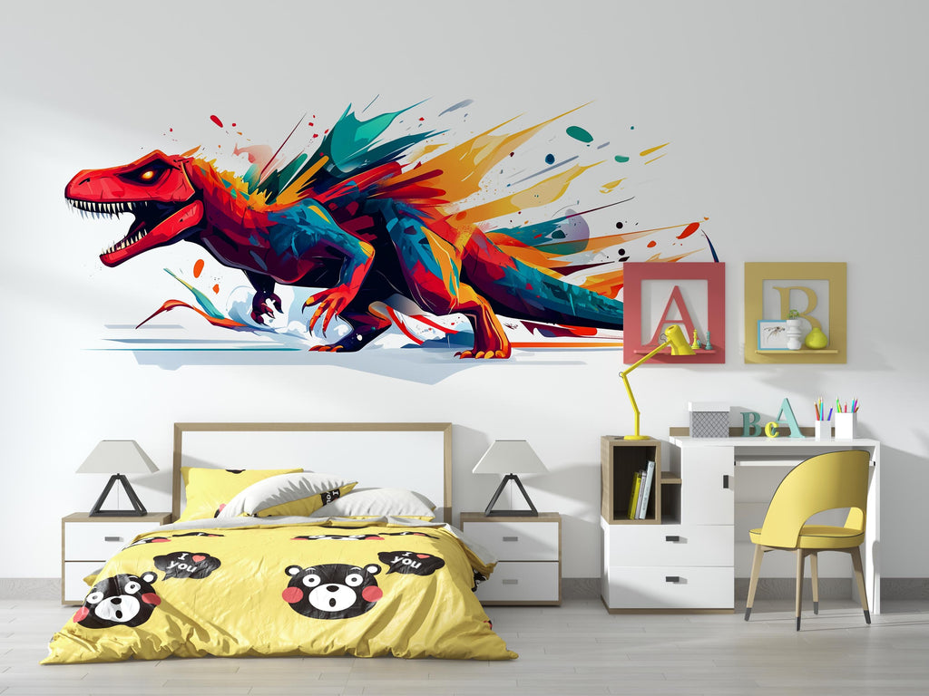 Dinosaur Wall Decal, T Rex Wall Sticker, Dinosaur Wall Art, Boys Room Wall Decor, Kids Dinosaur Wall Decal, Jurassic Dinosaur Wall Art,048gm