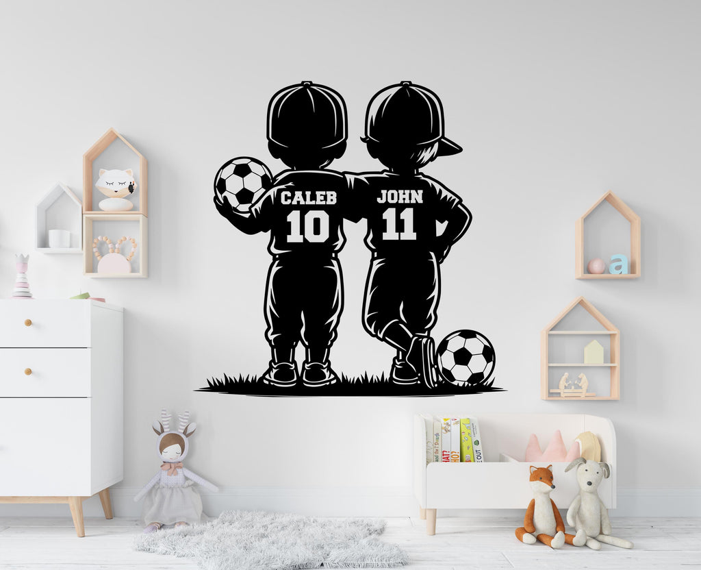 Brother Soccer wall decor, Custom Wall Decal Sport Vinyl, Soccer stickers, Boys Passion, Soccer Wall Art, Wall Stickers, Kids Room