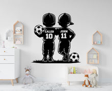 Load image into Gallery viewer, Brother Soccer wall decor, Custom Wall Decal Sport Vinyl, Soccer stickers, Boys Passion, Soccer Wall Art, Wall Stickers, Kids Room