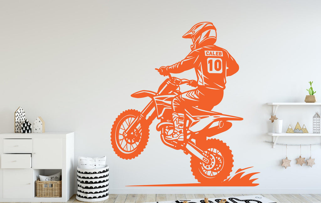 Motocross Wall Decal, Bike Wall sticker, Motocross wall art Kids room Decal