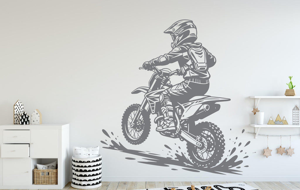 Motocross Wall Decal, Bike Wall sticker, Motocross wall art Kids room Decal