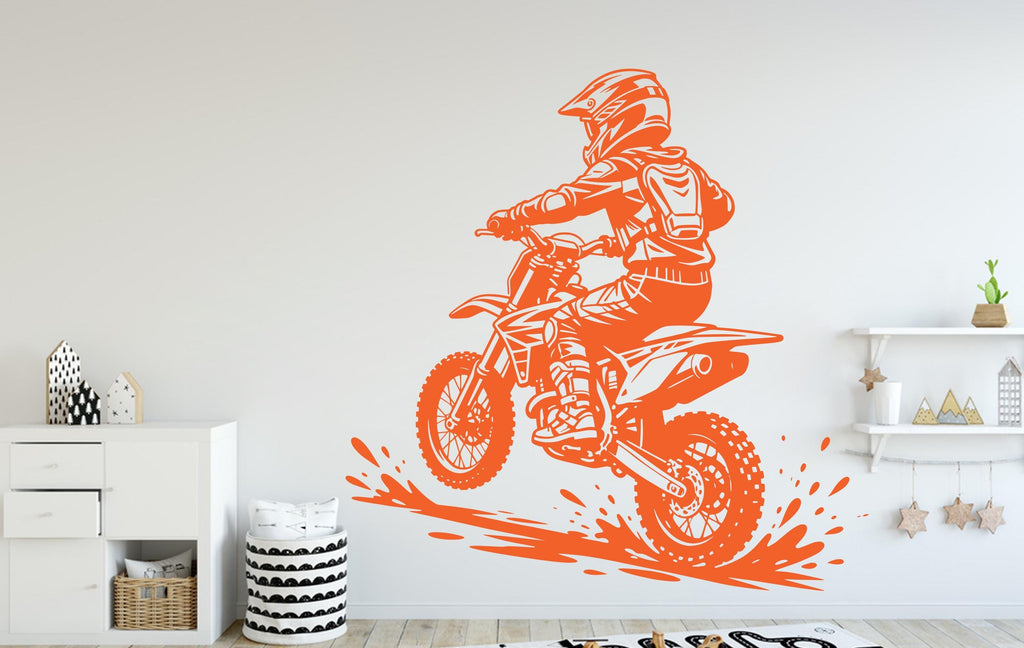 Motocross Wall Decal, Bike Wall sticker, Motocross wall art Kids room Decal