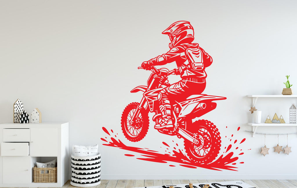 Motocross Wall Decal, Bike Wall sticker, Motocross wall art Kids room Decal