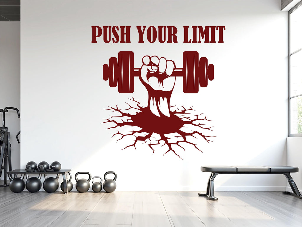 Gym Wall Decor Crack Wall Fitness Wall Art Gym Wall Decals Cracked Wall Decal Sticker Crossfit Gifts Home Gym Wall Sticker Gym 790LU