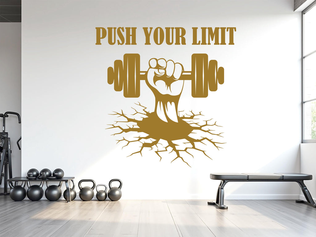 Gym Wall Decor Crack Wall Fitness Wall Art Gym Wall Decals Cracked Wall Decal Sticker Crossfit Gifts Home Gym Wall Sticker Gym 790LU
