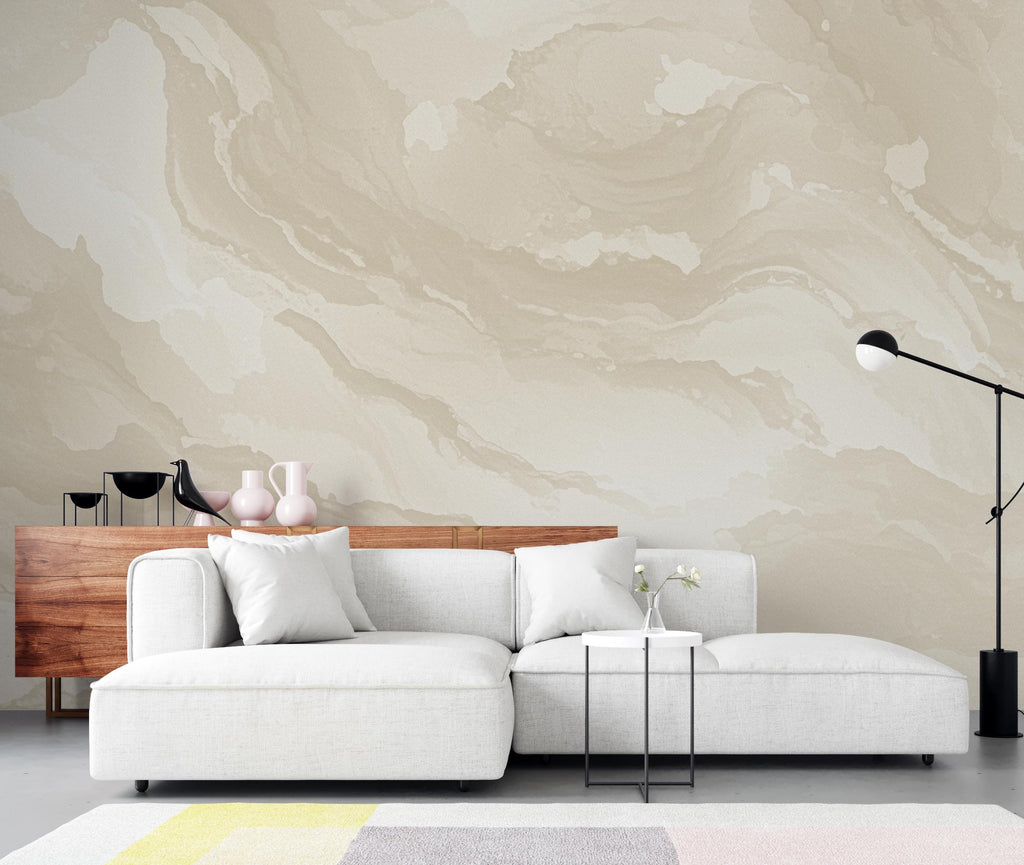 Japandi Limewash Wallpaper – Muted Beige & Soft Stone Seamless Pattern – Organic Plaster Texture – Minimalist Warm Neutral Wall Design