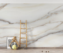 Load image into Gallery viewer, Luxury White Marble Wall Mural – Soft Gray Beige Veining – Elegant Large Scale Stone Effect – Timeless Neutral Statement