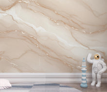 Load image into Gallery viewer, Elegant Neutral Marble Wallpaper – Blush Beige &amp; Ivory Veining – Soft Watercolor Stone Effect