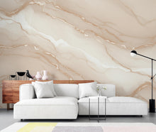 Load image into Gallery viewer, Elegant Neutral Marble Wallpaper – Blush Beige &amp; Ivory Veining – Soft Watercolor Stone Effect