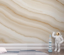 Load image into Gallery viewer, Luxury Neutral Marble Wallpaper – Soft Ivory &amp; Warm Beige Veining – Watercolor Stone Texture – Elegant Calm Wall Design