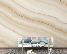 Load image into Gallery viewer, Luxury Neutral Marble Wallpaper – Soft Ivory &amp; Warm Beige Veining – Watercolor Stone Texture – Elegant Calm Wall Design
