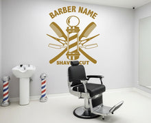 Load image into Gallery viewer, Barber Shop Wall Decal – Modern Barbershop Vinyl Wall Sticker – Hair Salon Wall Art – Grooming Studio Decor