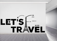 Load image into Gallery viewer, Travel Agency Decoration, Travel Agency wall decal, Airplane Cities wall art decor, Let's Travel wall sticker, Office wall decor 768LU
