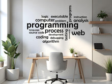 Load image into Gallery viewer, Programming Wall Decal, Technology Vinyl Wall Art Decal, Office Wall Decor, Business Software Wall Sticker, Computer It Decor Office 769LU