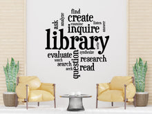 Load image into Gallery viewer, Library vinyl wall art decals, book shelves decor, library wall decal, education decals, reading room, nurseries, school, kids gifts 003LU