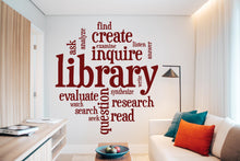 Load image into Gallery viewer, Library vinyl wall art decals, book shelves decor, library wall decal, education decals, reading room, nurseries, school, kids gifts 003LU