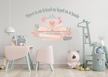 Load image into Gallery viewer, Library Floral Wall Art Decal, Library Wall Decal, Education Decals, Kids Room, Reading room, Nurseries, School, Kids Gifts Book Quote 770LU