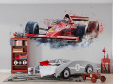 Load image into Gallery viewer, Formula Racing Car Wallpaper Formula One Style Race Car Wall Decal Gaming Room Wall Mural Sports Car Peel And Stick Wallpaper Teen Room