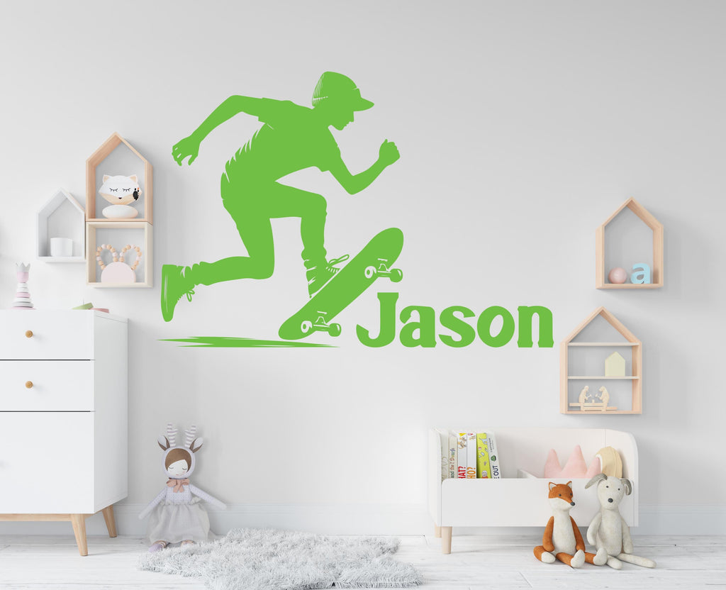 Wall Decal Skateboarder Skate Wall Art Stickers Skateboard Decals Skateboard Wall Stickers Kids Room Removable Home Decor Skate style 778LU