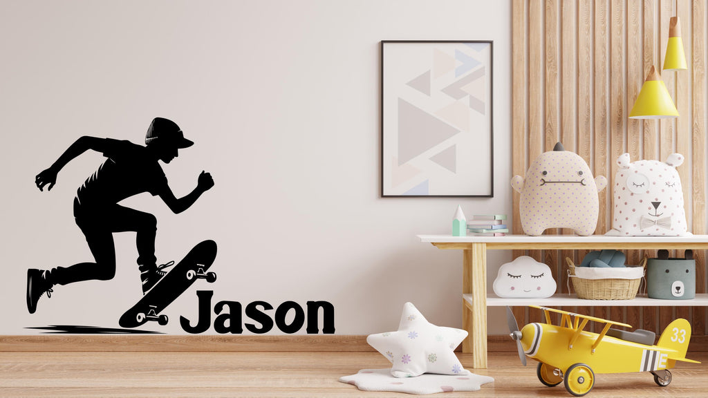 Wall Decal Skateboarder Skate Wall Art Stickers Skateboard Decals Skateboard Wall Stickers Kids Room Removable Home Decor Skate style 778LU