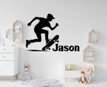 Load image into Gallery viewer, Wall Decal Skateboarder Skate Wall Art Stickers Skateboard Decals Skateboard Wall Stickers Kids Room Removable Home Decor Skate style 778LU