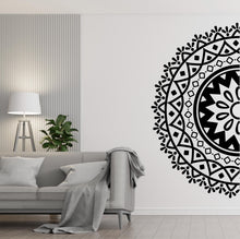 Load image into Gallery viewer, Half Mandala Wall Decal, Sacred Geometry Wall Sticker, Minimalist Mandala Wall Art, Boho Bedroom Decor, Peel And Stick Mandala Decal 781LU