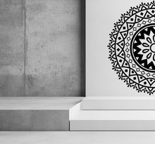 Load image into Gallery viewer, Half Mandala Wall Decal, Sacred Geometry Wall Sticker, Minimalist Mandala Wall Art, Boho Bedroom Decor, Peel And Stick Mandala Decal 781LU