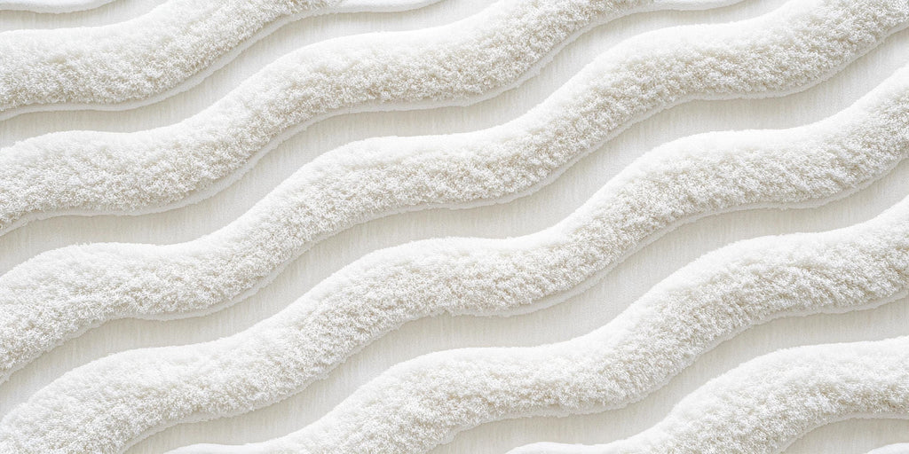 Luxury Textured Wave Wallpaper Wall Decal Cream 3D Plush Effect Accent Wall Mural Neutral Modern Bedroom Decor Soft Sculpted Wall Sticker