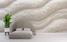 Load image into Gallery viewer, Luxury Faux Fur Wave Wallpaper Wall Decal 3D Textured Cream Mural Plush Accent Wall Neutral Bedroom Decor Modern Soft Statement Wallpaper