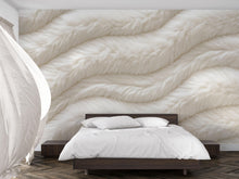 Load image into Gallery viewer, Luxury Faux Fur Wave Wallpaper Wall Decal 3D Textured Cream Mural Plush Accent Wall Neutral Bedroom Decor Modern Soft Statement Wallpaper