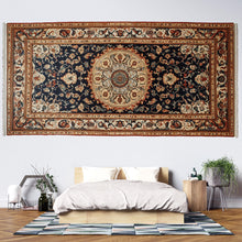 Load image into Gallery viewer, Persian Rug Wallpaper Wall Decal Vintage Oriental Carpet Mural Navy Boho Bedroom Accent Wall Art Traditional Medallion Statement Wallpaper