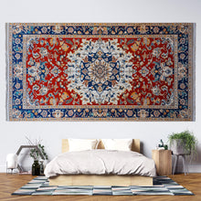 Load image into Gallery viewer, Red Persian Rug Wallpaper Wall Decal Oriental Medallion Mural Boho Vintage Accent Wall Art Traditional Carpet Bedroom Statement Wallpaper