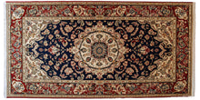 Load image into Gallery viewer, Vintage Persian Rug Wallpaper Wall Decal Oriental Medallion Mural Red Navy Traditional Carpet Accent Wall Boho Bedroom Statement Decor