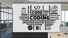 Load image into Gallery viewer, Coding Word Cloud Vinyl Wall Decal, Technology Office Decor