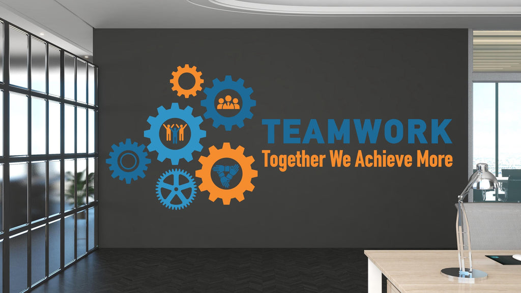 Teamwork Office Wall Decal Idea Teamwork Business Worker Inspire Office Decoration Motivation Stickers Mural Unique Gift