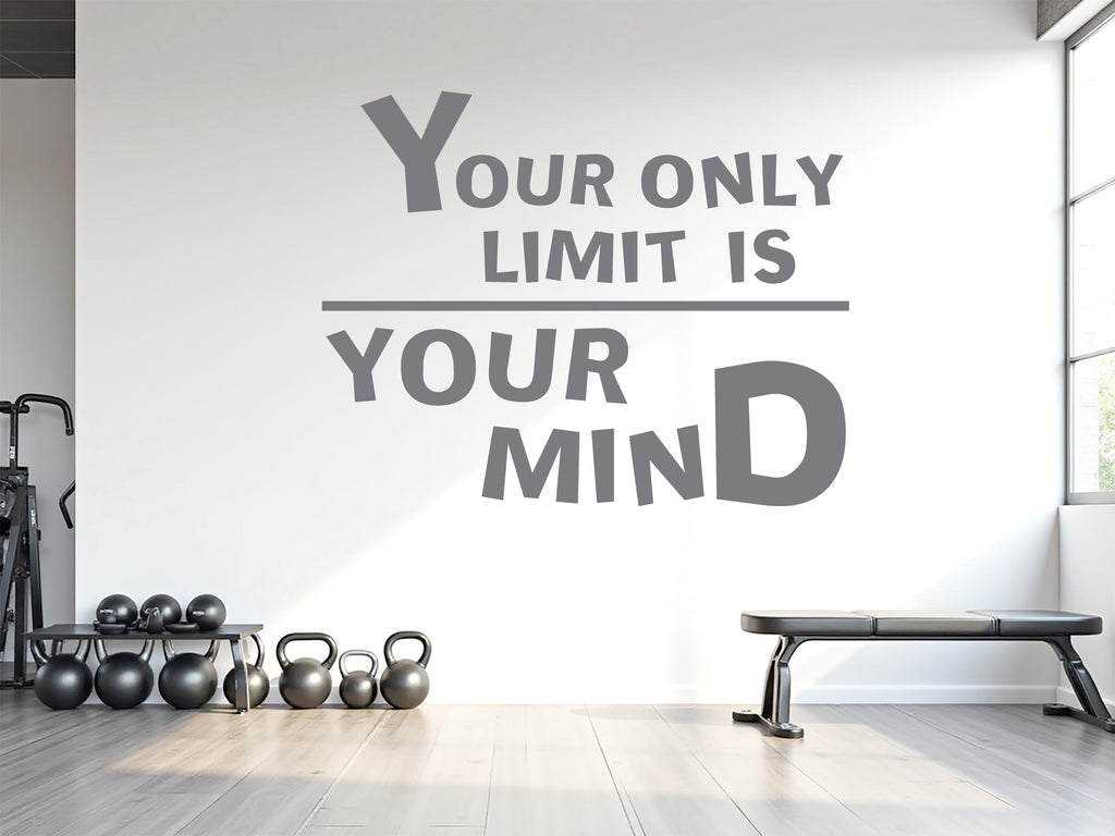 Your Only Limit Is Your Mind Wall Decal, Motivational Quote Wall Art, Classroom Decor, Office Inspiration, Kindergarten Wall Sticker 787LU