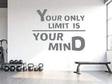 Load image into Gallery viewer, Your Only Limit Is Your Mind Wall Decal, Motivational Quote Wall Art, Classroom Decor, Office Inspiration, Kindergarten Wall Sticker 787LU