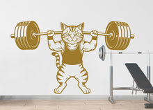 Load image into Gallery viewer, Cat Gym Wall Decal Bodybuilder fitness Decor Workout Art Vinyl Gym Wall Stickers Bedroom Gym Workout Skull Motivation 363DE
