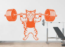 Load image into Gallery viewer, Cat Gym Wall Decal Bodybuilder fitness Decor Workout Art Vinyl Gym Wall Stickers Bedroom Gym Workout Skull Motivation 363DE