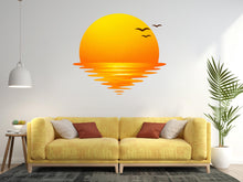 Load image into Gallery viewer, Sun Wall Decal, Vinyl sunset decals, Sunshine wall decal, Half Sun decal, Boho Sun Nursery Decor, Sunrise nursery decal Sunshine decor 795LU
