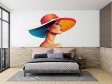 Load image into Gallery viewer, Woman Face Wall Sticker, Fashion Wall Decal, Abstract Lady Wall Art, Modern Bedroom Decor, Beauty Salon Sticker, 102gm