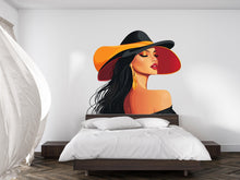 Load image into Gallery viewer, Fashion Lady Wall Sticker, Woman Face Decal, Glam Wall Art, Beauty Salon Decor, Modern Girl Room Sticker, 103gm