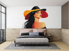 Load image into Gallery viewer, Fashion Lady Wall Sticker, Woman Face Decal, Glam Wall Art, Beauty Salon Decor, Modern Girl Room Sticker, 103gm