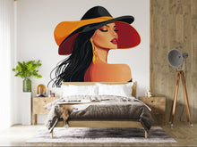 Load image into Gallery viewer, Fashion Lady Wall Sticker, Woman Face Decal, Glam Wall Art, Beauty Salon Decor, Modern Girl Room Sticker, 103gm