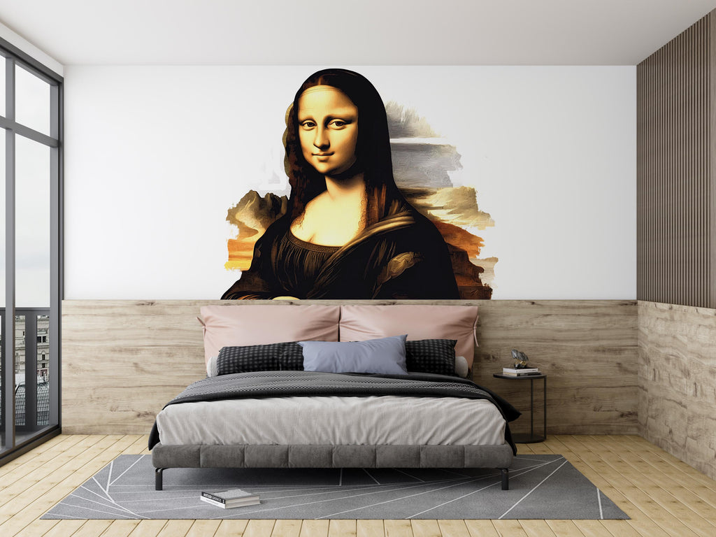 Mona Lisa Wall Decal, Famous Painting Sticker, Renaissance Wall Art, Classic Bedroom Decor, Da Vinci Style, 105gm