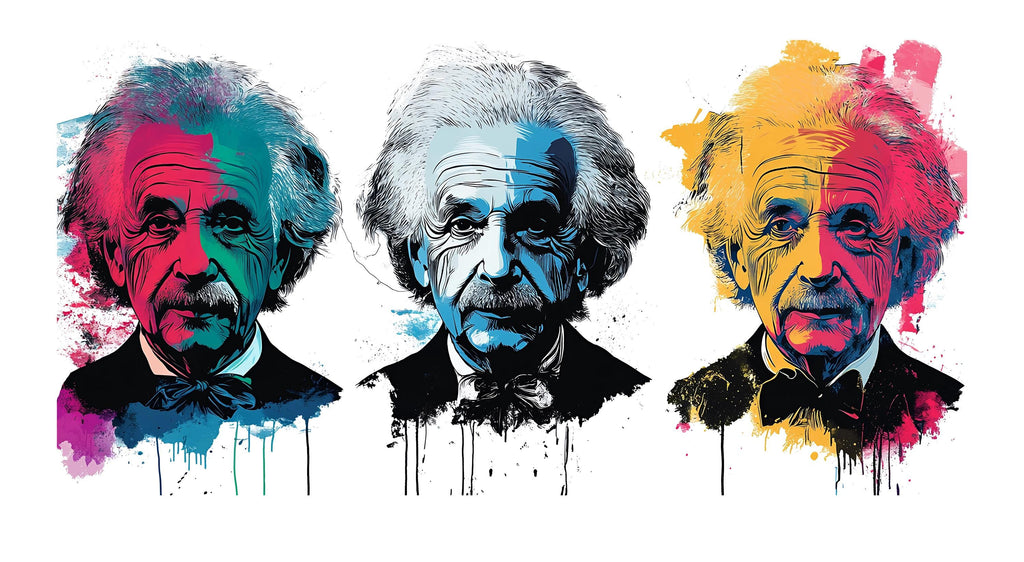 Einstein Wall Decal, Pop Art Scientist Sticker, Albert Einstein Wall Art, Nerd Room Decor, Modern Portrait, 106gm