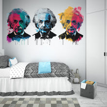 Load image into Gallery viewer, Einstein Wall Decal, Pop Art Scientist Sticker, Albert Einstein Wall Art, Nerd Room Decor, Modern Portrait, 106gm