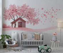 Load image into Gallery viewer, Cherry Blossom Wall Decal, Pink Tree Sticker, Nursery Wall Art, Baby Room Decor, Floral House Mural, 118gm