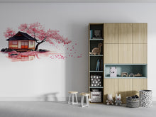 Load image into Gallery viewer, Cherry Blossom Wall Decal, Japanese House Sticker, Pink Tree Wall Art, Nursery Decor, Floral Wall Mural, 120gm