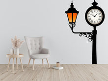 Load image into Gallery viewer, Vintage Clock Wall Decal, Street Lamp Sticker, Retro Wall Art, Living Room Decor, Classic Wall Mural, 123gm